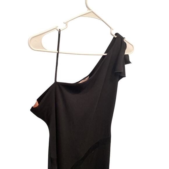 Vtg Womens Slip Dress Size Small Black Hanky Hem Witchy Whimsigoth Y2K HOCO PROM - Picture 5 of 7